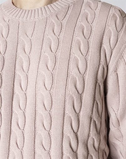 Clean Cut Copenhagen - August Cable Knitted Jumper Strik - Violet Ice